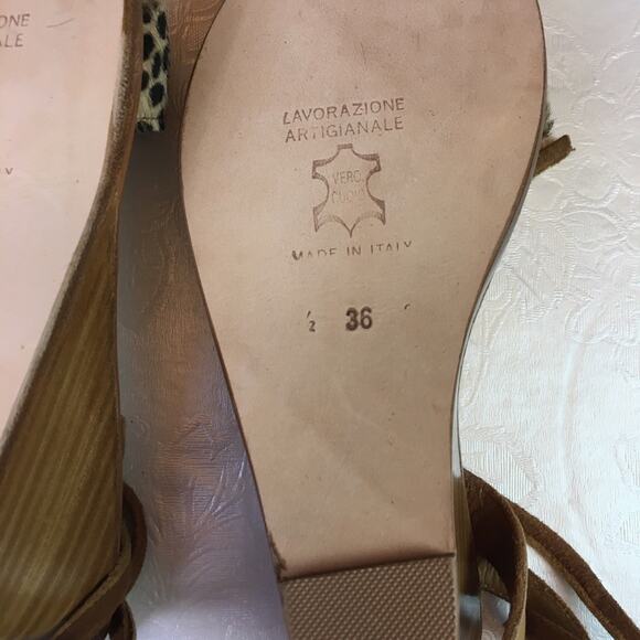 Cornetti Tropea Wedge Cheetah Print Sandals 36 - Picture 15 of 16